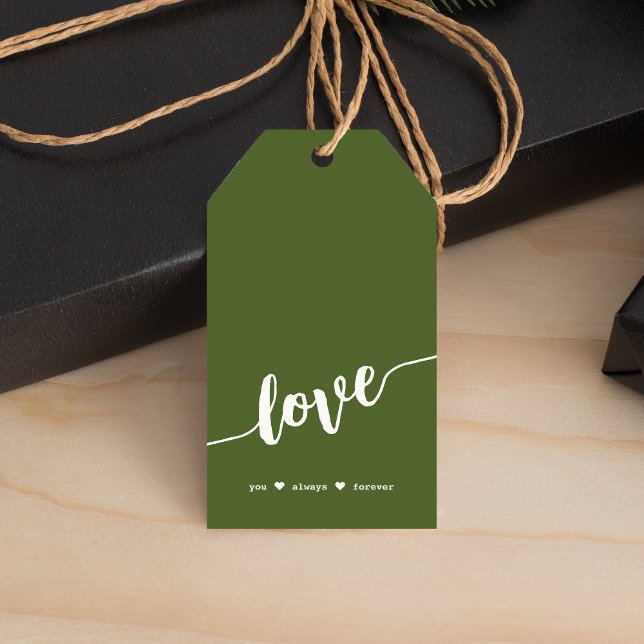 "Liebe immer für immer" Grün Geschenkanhänger (Von Creator hochgeladen)