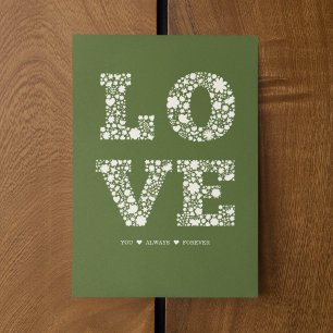 "LIEBE, immer, für immer" Grüne Liebe Feiertagskarte