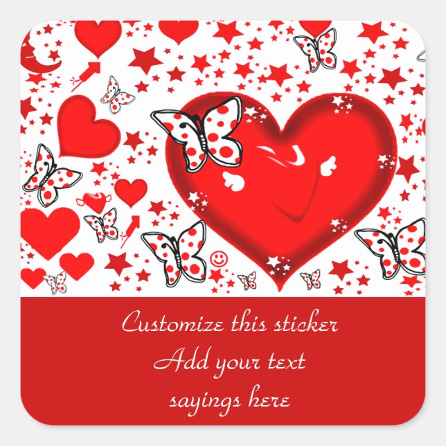 Liebe immer quadratischer aufkleber (Vorderseite)
