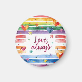 Liebe immer Regenbogen-Aufkleber, Wasserfarben-Her Magnet