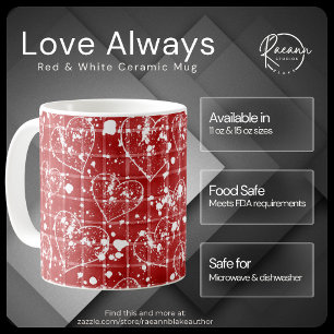 Liebe immer Rot & Weiß Keramikbecher Kaffeetasse