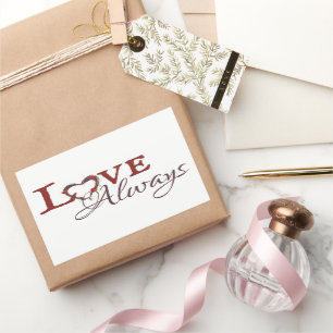 Liebe immer rote Tulpen-Herz-Girlande Rechteckiger Aufkleber