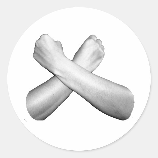 Liebe in ASL Runder Aufkleber (Vorderseite)