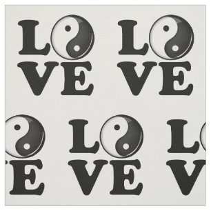 Liebe in Balance glänzendem Yin Yang Symbol Stoff