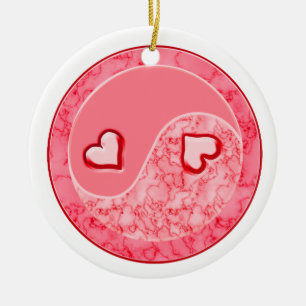 Liebe in Balance Yin Yang Verzierung Keramikornament