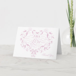 Liebe in beliebiger Sprache in Petal Pink Danke Ka