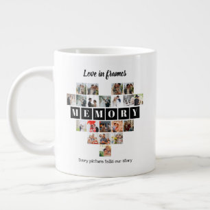 Liebe in Bildern Herz 20 Fotocollage Romantisch Jumbo-Tasse