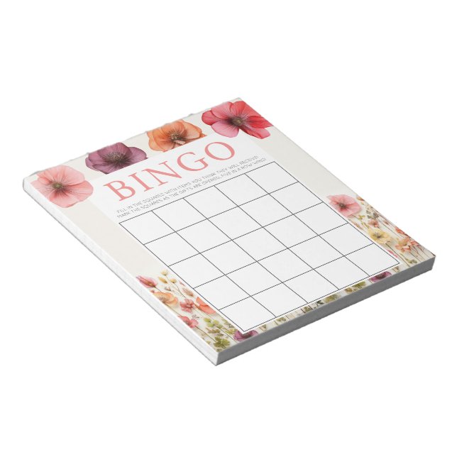 Liebe in Bloom Brautparty 40 Bingo Sheets Notizblock (angewinkelt)