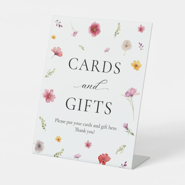 Liebe in Bloom Brautparty Karten und Geschenke Sockelschild (Vorderseite)