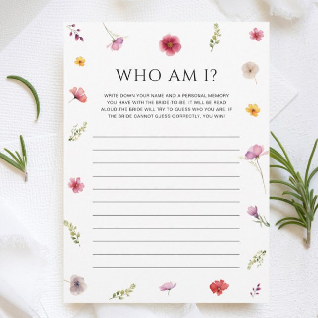 Liebe in Bloom Brautparty Ratgeber Wer Game Card Einladung (Von Creator hochgeladen)