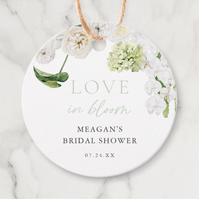 Liebe in Bloom Brautparty Vielen Dank Geschenkanhänger (Vorderseite)