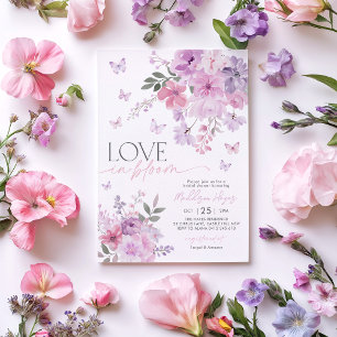 Liebe in Bloom Floral Lila Butterfly Bridal Einladung