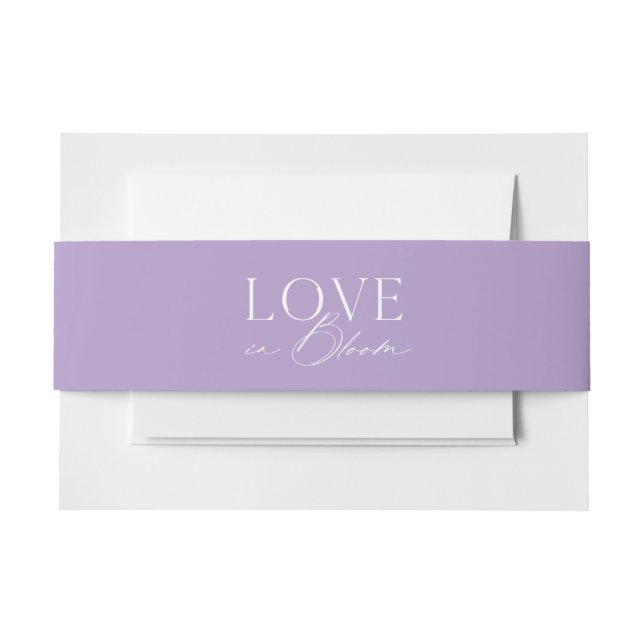 Liebe in Bloom Lavender Hochzeit Einladung Einladungsbanderole (Vorderseite Beispiel)