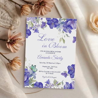 Liebe in Bloom Lila Bridal Dusche Einladung