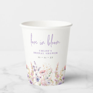 Liebe in Bloom Lilac Wild Blume Brautparty Pappbecher