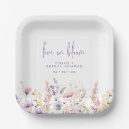 Liebe in Bloom Lilac Wild Blume Brautparty Pappteller