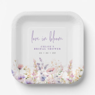 Liebe in Bloom Lilac Wild Blume Brautparty Pappteller