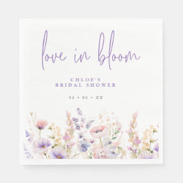 Liebe in Bloom Lilac Wild Blume Brautparty Serviette