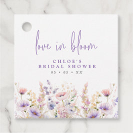 Liebe in Bloom Lilac Wildblumen Brautparty Geschenkanhänger