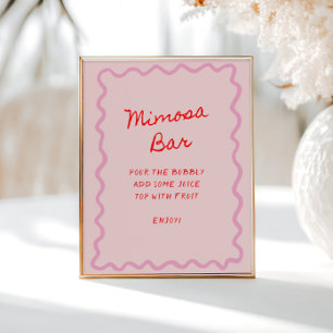 Liebe in Bloom Red Pink Mimosa Bar Poster