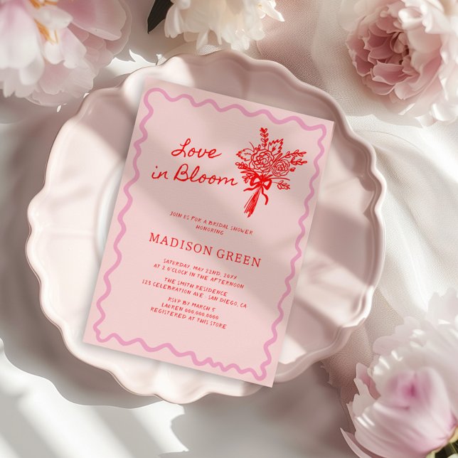 Liebe in Bloom Whimsical Handgeschriebenes Brautpa Einladung (Von Creator hochgeladen)