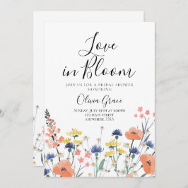 Liebe in Bloom Wildblume Brautdusche Einladung