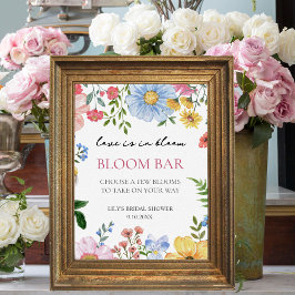 Liebe in Bloom Wildblume Brautparty Bloom Bar Poster