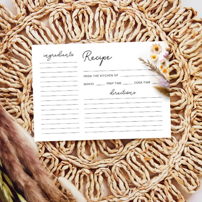 Liebe in Bloom Wildblume Brautparty Rezept Karte (Von Creator hochgeladen)