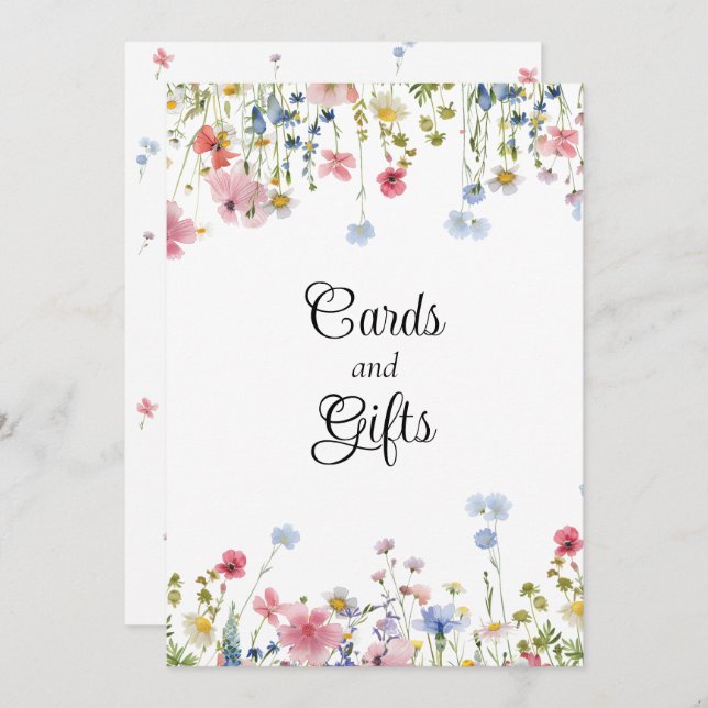 Liebe in Bloom Wildblume Geschenke-Zeichen (Vorne/Hinten)