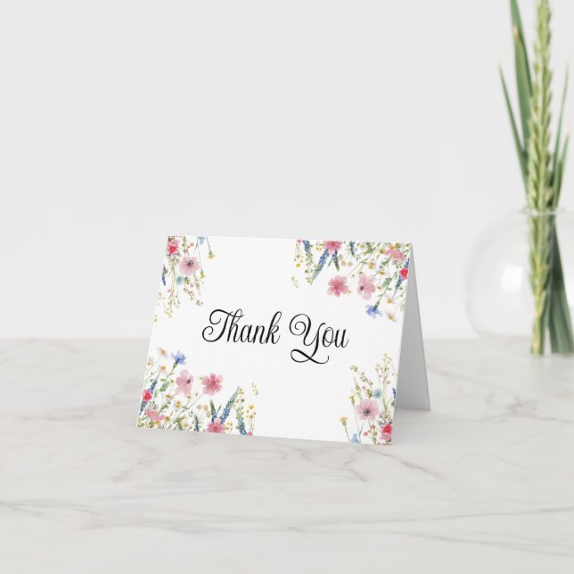 Liebe in Bloom Wildblume Vielen Dank Karten (Vorderseite)