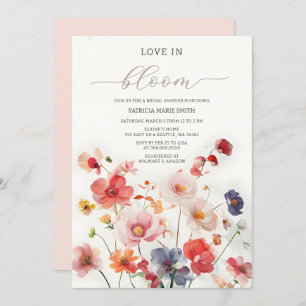 Liebe in Bloom Wildblumen Brautdusche Einladung