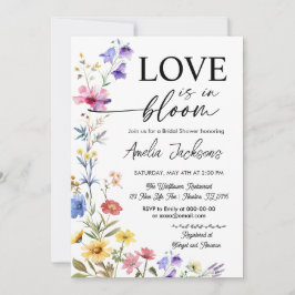 Liebe in blühenden Wildblumen Brautparty Einladung