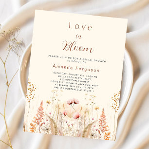 Liebe in blühenden Wildblumen Haushalt Brautparty