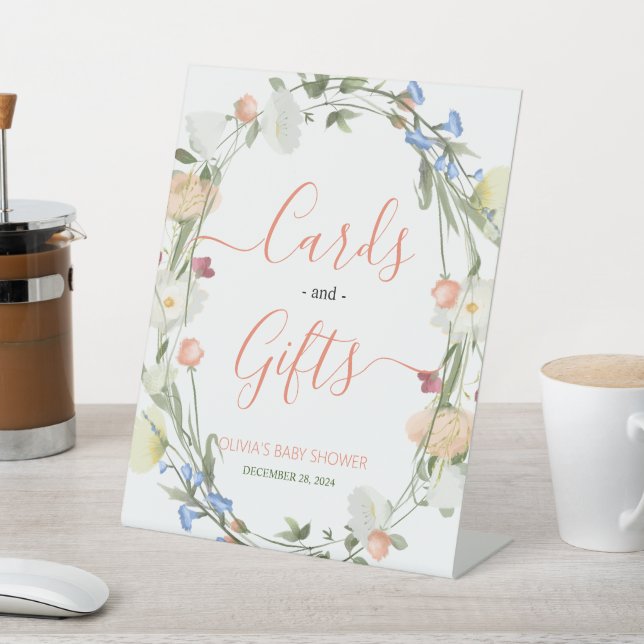 Liebe in blühenden Wildblumen Karten und Geschenke Sockelschild (In SItu)