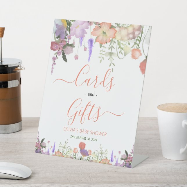 Liebe in blühenden Wildblumen Karten und Geschenke Sockelschild (In SItu)