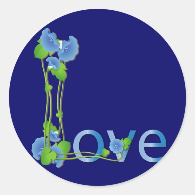 Liebe in Blumen Runder Aufkleber (Vorderseite)