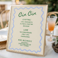 Liebe in Blüte Blau Grüne Cin Cin Bar Menu