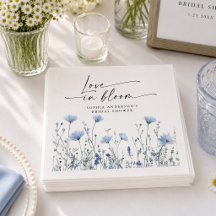 Liebe in Blüte Blaue Brautparty Servietten