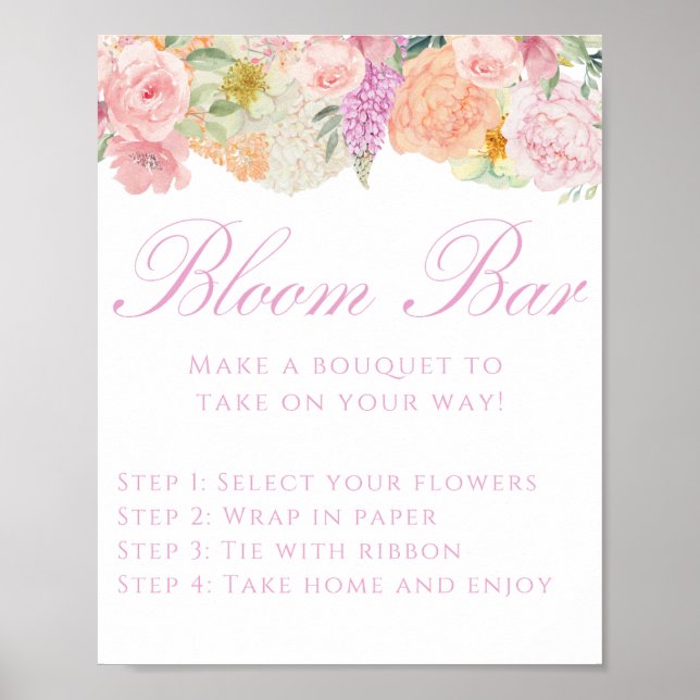 Liebe in Blüte - Bloom Bar Schild (Vorne)
