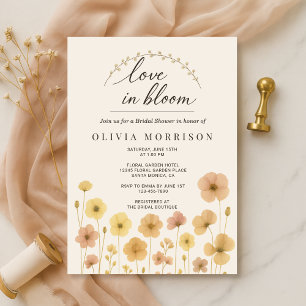 Liebe in Blüte Boho-Brautparty  Einladung