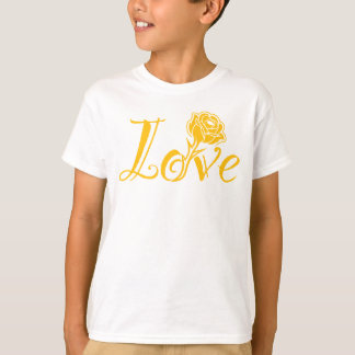 Liebe in Blüte: Elegante Typografie mit einer Rose T-Shirt