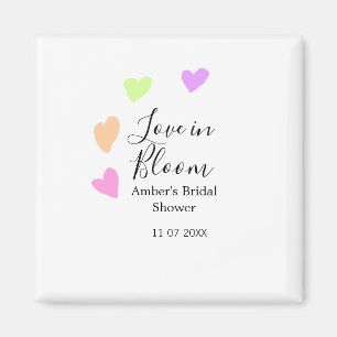 Liebe in Blüte farbiges Herz Junggesellinnenabschi Magnet