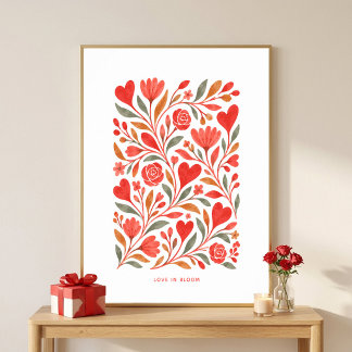 Liebe in Blüte Floral Valentinstag-Wandkunst Poster