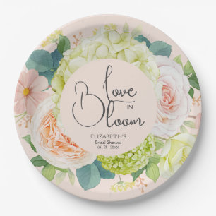 Liebe in Blüte Florale Hochzeitsdusche Blush Rosa Pappteller