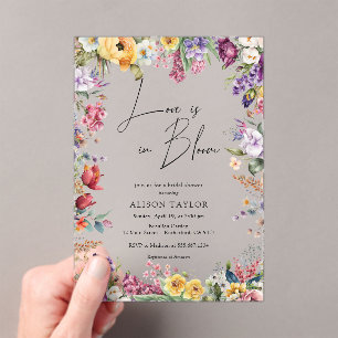 Liebe in Blüte Frühjahrs-Blumen-Braut-Party  Acryleinladungen