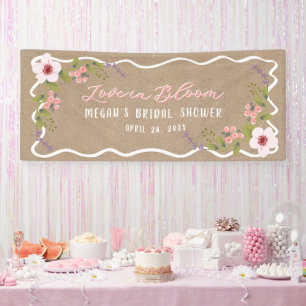 Liebe in Blüte, Kraftfarbene Florale Hochzeitsdusc Banner
