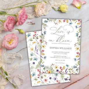 Liebe in Blüte Wildblumen Garten Brautparty Einladung
