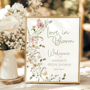 Liebe in Blüte Wildblumen-Hochzeitsdusche Willkomm Poster