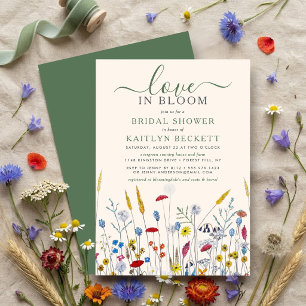 Liebe in Blüte Wildblumenwiese Brautparty Einladung
