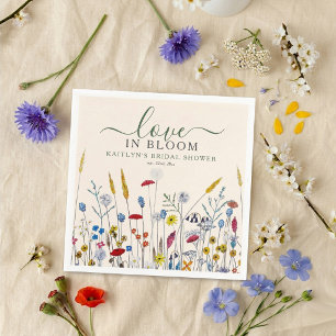 Liebe in Blüte Wildblumenwiese Brautparty Serviette